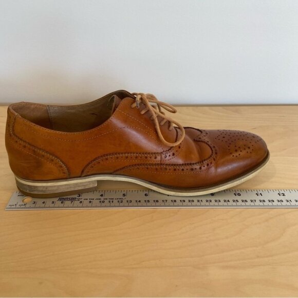 Steve Madden men Romah leather dress shoes camel tan ecru white sole size 10,5 - Picture 13 of 13